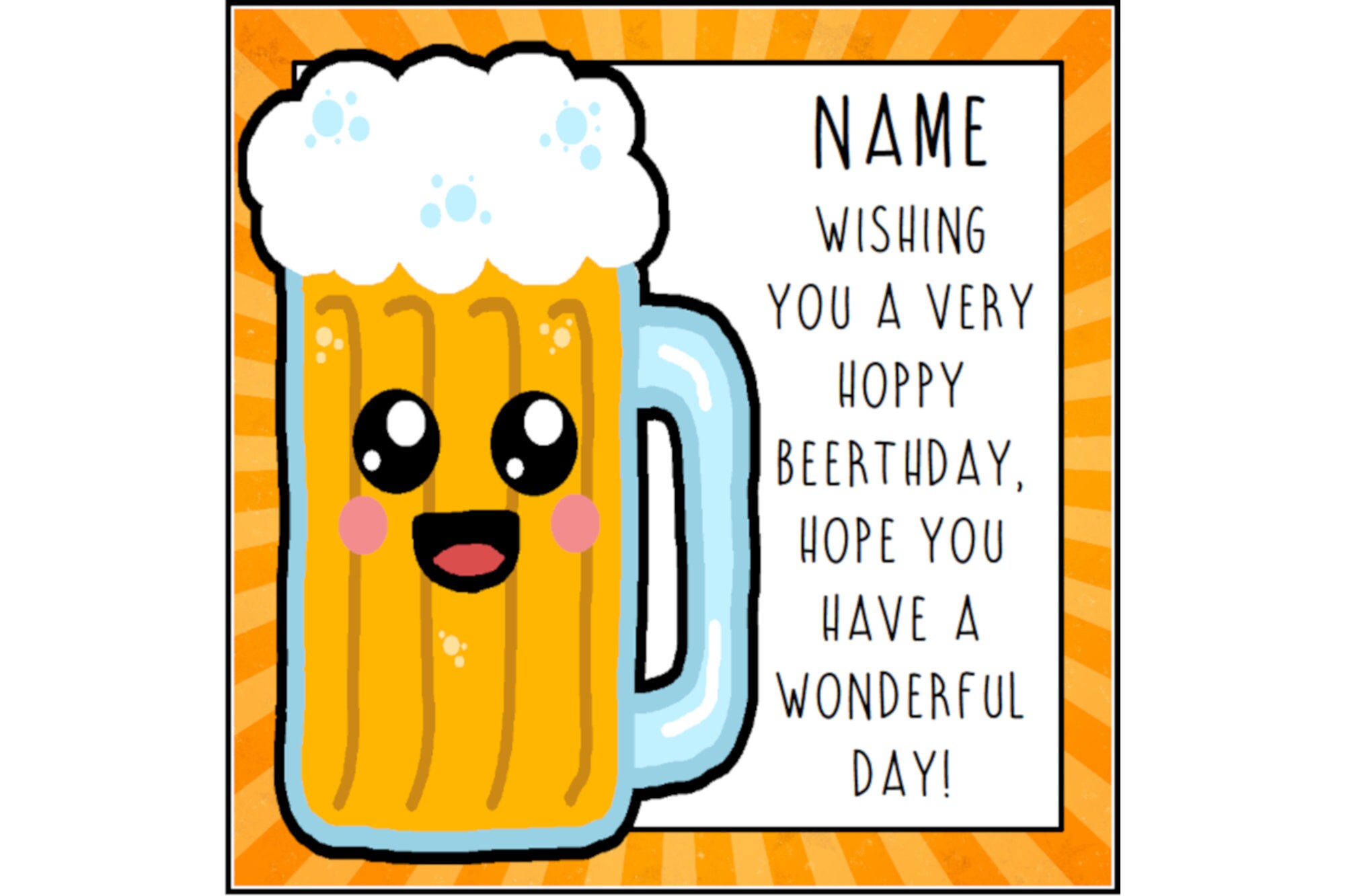 Beer Birthday Card Funny Card Birthday Greetings Pun Card Etsy UK