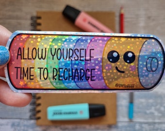 Pegatinas de autocuidado, pegatinas con citas inspiradoras, calcomanías para laptop, pegatinas de vinilo kawaii, pegatinas de cuchara, guerrero de enfermedades crónicas