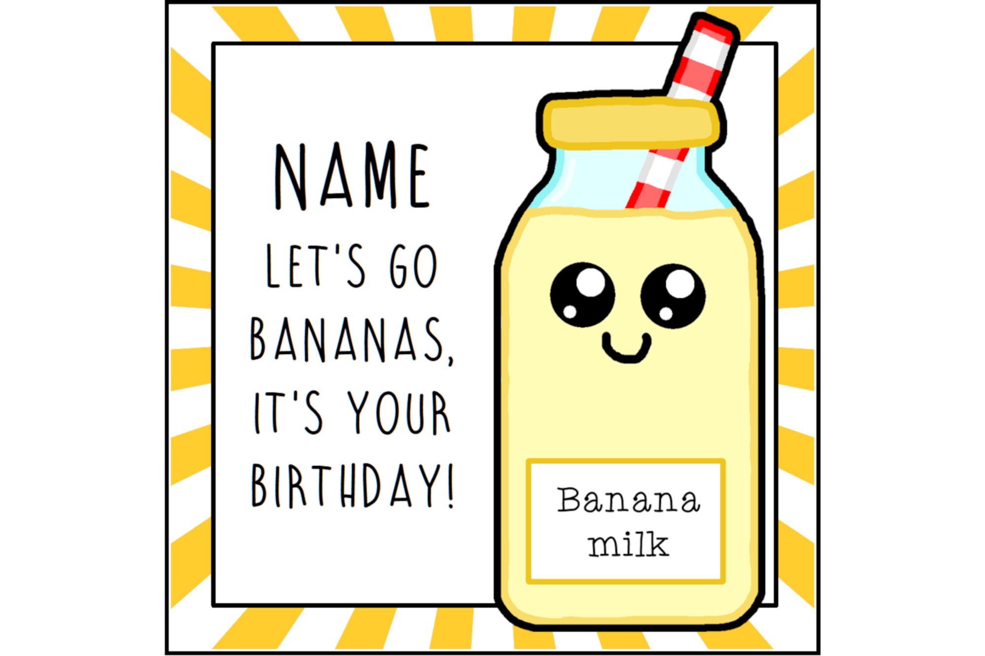 Banana Milk Birthday Card Funny Card Birthday Greetings - Etsy Canada Banana Milk Birthday Card Funny Card Birthday Greetings - Etsy Canada