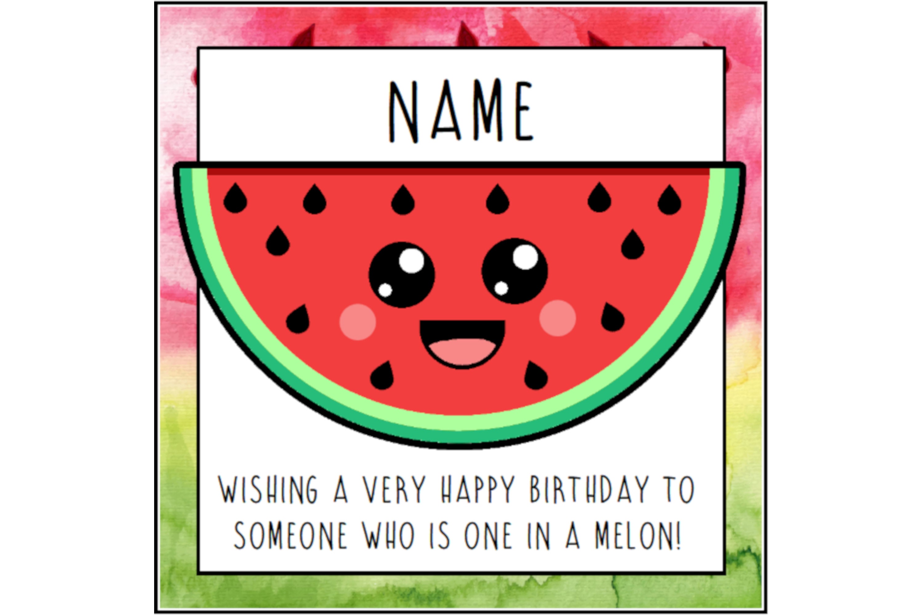 Watermelon Birthday Card Funny Card Birthday Greetings - Etsy Watermelon Birthday Card Funny Card Birthday Greetings - Etsy