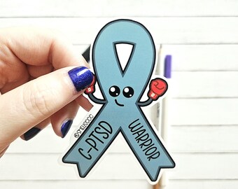 Complex PTSD Warrior Ribbon Magnet, Positive Affirmation Gift, CPTSD