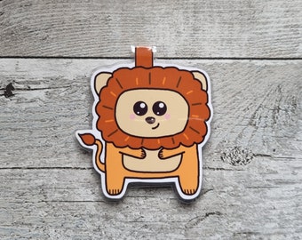 Marcapáginas magnético de león, bonito artículo de papelería kawaii, regalo para amantes de los libros