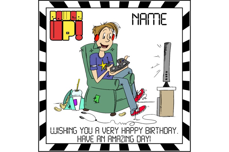 Video Game Birthday Card Greetings Card Birthday Greetings Etsy UK