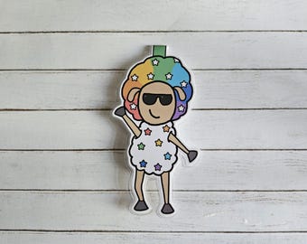 Marcapáginas magnético de oveja arcoíris: papelería Kawaii Planner