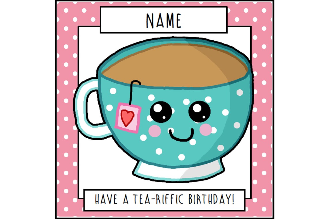 Tea Birthday Card Funny Card Birthday Greetings Tea Lover Etsy