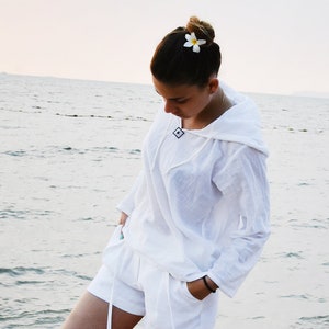 Blouse with hoodie sales