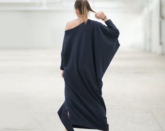 Maxi Robe, Robe Maxi Noire, Robe Maxi Taille Plus, Robe à Une Épaule, Robe Kaftan Noir, Robe Noire Femme, Robe Caftan, Robe Maxi Longue