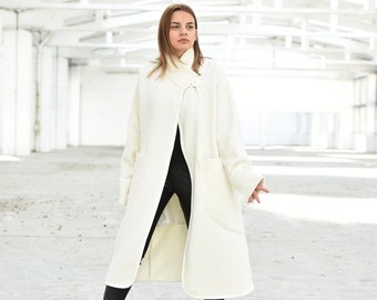 Winter Wool Coat, Maxi Cardigan, Wool Poncho, Wool Jacket Coat, Chic Cardigan, Wrap Cardigan, Minimalist Long Cardigan, Wool Overcoat