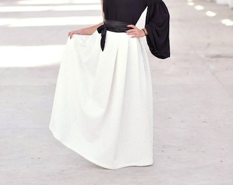 White Maxi Skirt, Evening Skirt, Plus Size Clothing, Pleated Skirt, Plus Size Skirt, Formal Skirt, Flare Skirt, Full Skirt, Long Skirt