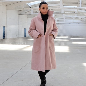 Dusty pink wool coat outlet