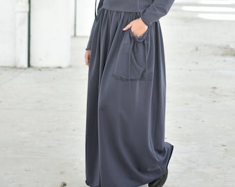 Maxi rok, geplooide rok, zwarte maxi rok, zomer maxi rok, lange rok, extravagante rok, avant-garde rok, plus size vrouwen rok