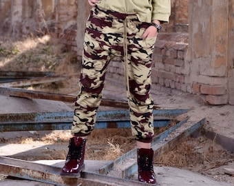 Military Pants, Women Activewear, Harem Pants, Urban Clothing, Workout Pants, Low Crotch Pants, Loose Pants, Bohemian Clothing, Street Wear