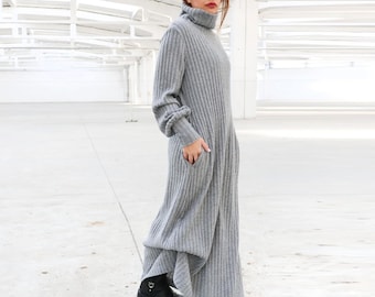 Jumper Dress Women, Autumn Wool Dress, Turtleneck Floor Length Dress,  Sweater Dress Women - Etsy