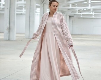 Spring Houndstooth Outfit, Set of 2 Dress & Cardigan, Loose