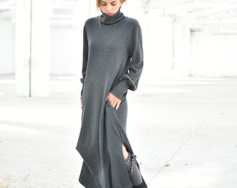 chinese dress ladies Women's Successfully Stylish Off The Shoulder Sweater Maxi Dress in Cream main image 0