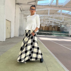 Check Wool Skirt Etsy