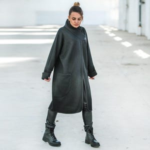 Black Wool Cardigan, Loose Cardigan, Winter Cardigan, Gothic Cardigan, Plus Size Clothing, Kimono Cardigan, Warm Cardigan, Oversize