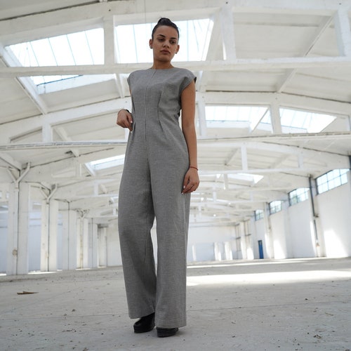 gray jumpsuit formal