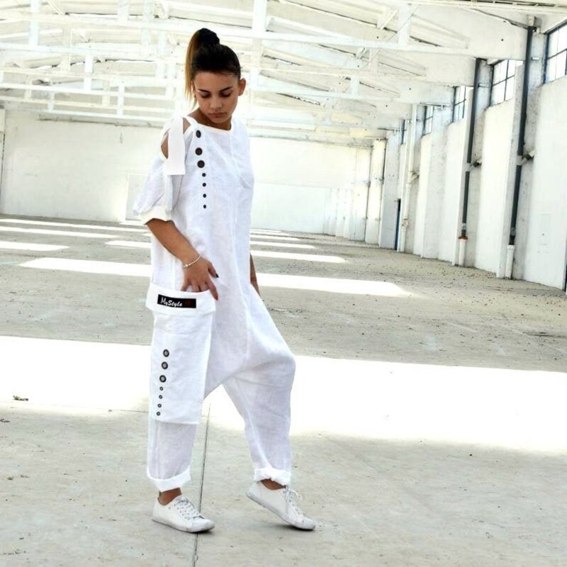 Sleeveless Pocketed Harem Jumpsuit