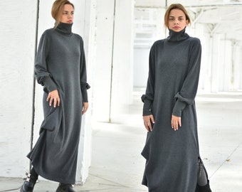 maxi dress and sweater