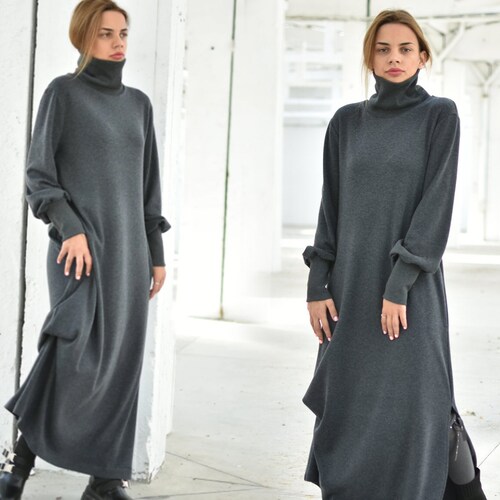 Cashmere Comfy Dress Loose Maxi Sweater 