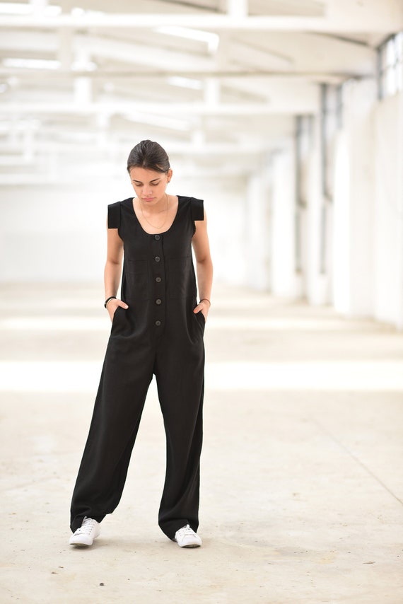 linen jumpsuit etsy