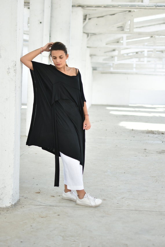 chinese dress ladies Loose Fitting Swim Dress, Longer Swim Dress, S-3xl size, Fushia and Black 2XL/3XL (Size3) main image 0