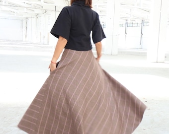 Jupe Matelassée Femme Macnab 100% Laine - Taille 16 (30-32), Beige écossais, Occasion Avec Petits Trous