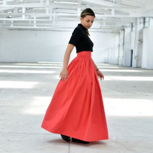 Elegant Maxi Skirt High Waisted 