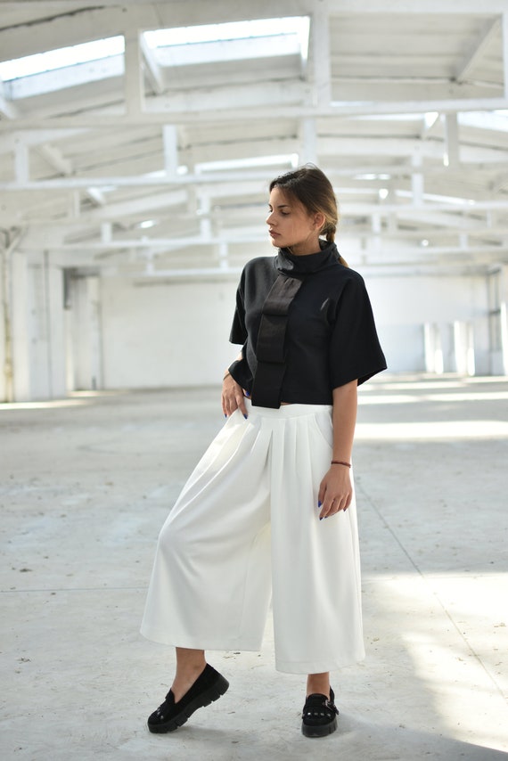 Women Skirt Pants, Wide Leg Pants, Flare Pants, Loose Pants, Capri