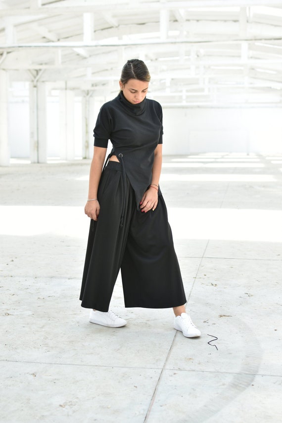 Wide Leg Pants, High Waisted Pants, Black Pants, Capri Pants, Palazzo Pants,  Loose Trousers, Formal Pants, Women Trousers, Casual Clothing 