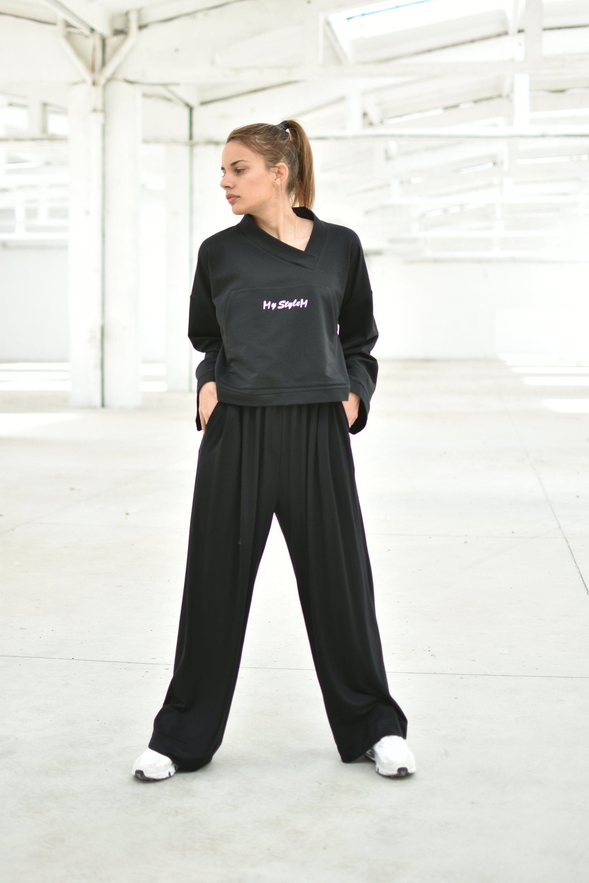 Black Pants, Loose Pants, Plus Size Clothing, Sweatsuit Black Pants, Loose Pants, Plus Size Clothing, Sweatsuit