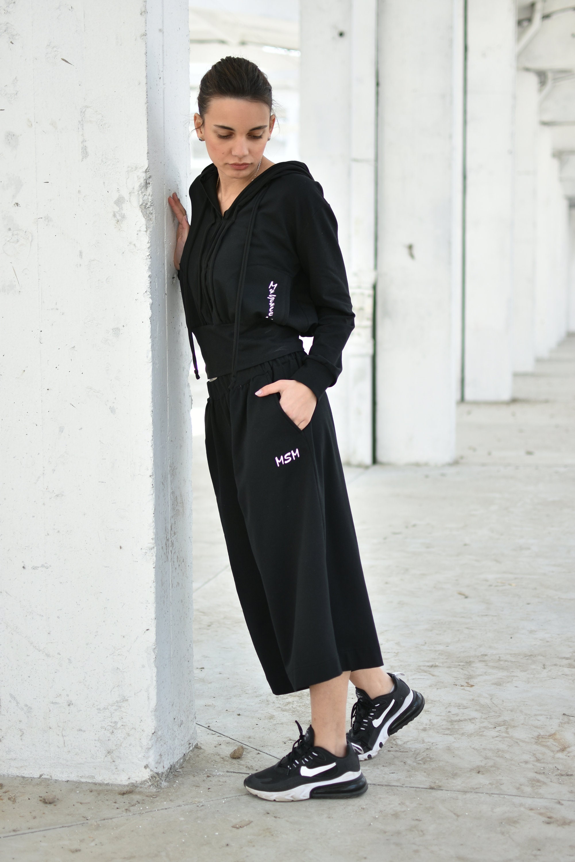 スウェット・トレーナー ODSD Sporty Track Collar String Oversized Fit Sweatshirt ODSD Sporty Track Collar String Oversized Fit Sweatshirt