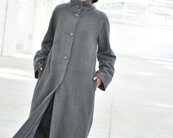 【90's】Wool Maxi Chester Coat / Dark Gray Rare 90S Y's High Quality Wool Long Chester Coat | eBay