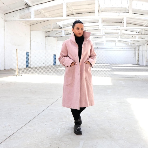 Fur coat ピンク ウールのコート 中古・古着通販 Her lip to