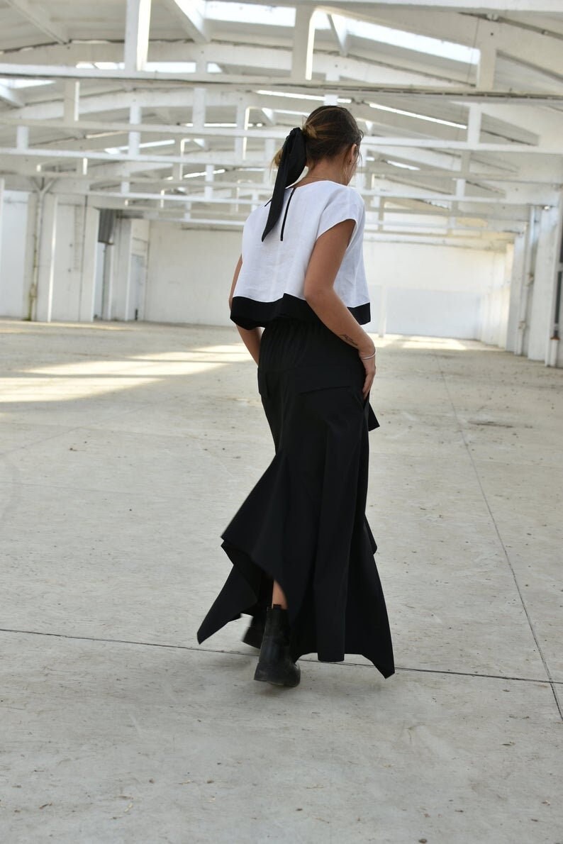Mサイズ　skirt Plus Size Knee Length Skirts High Waisted - White丨Moon Wood