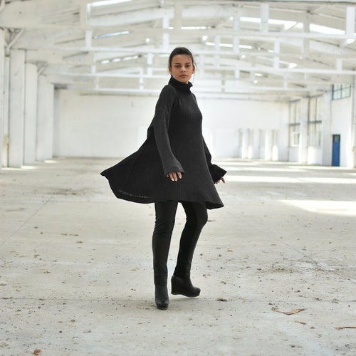 black turtleneck dress plus size Karen Kane Plus Size Quinn Turtleneck Dress, 2X, Black