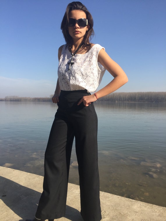 black suit palazzo pants