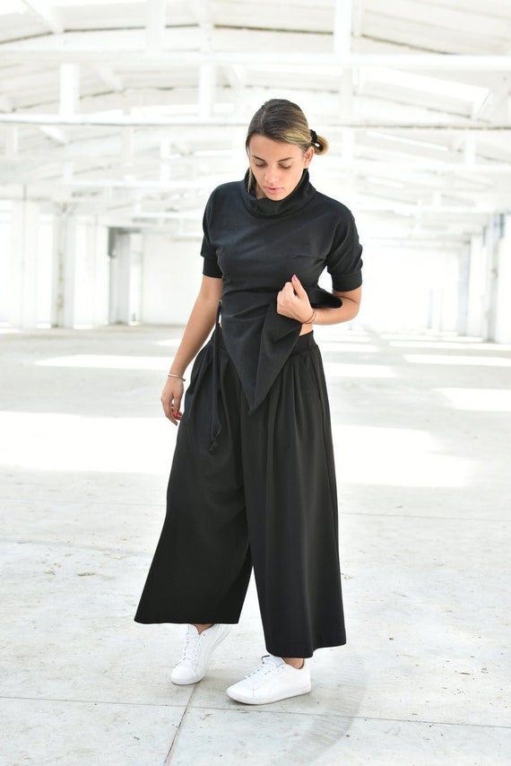 Black Formal Pants for Women, Black High Waist Pants for Women