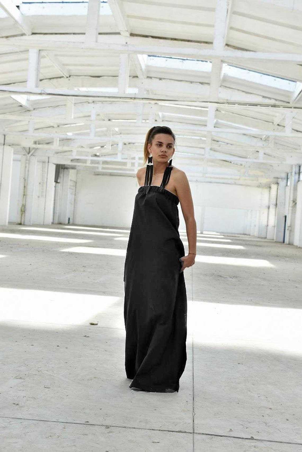 White Linen Strapless Bandeau Dress, Off the Shoulder Maxi Summer Vacation Dress, Long Boho Wedding Guest Dress Women, Sizes XS-3XL