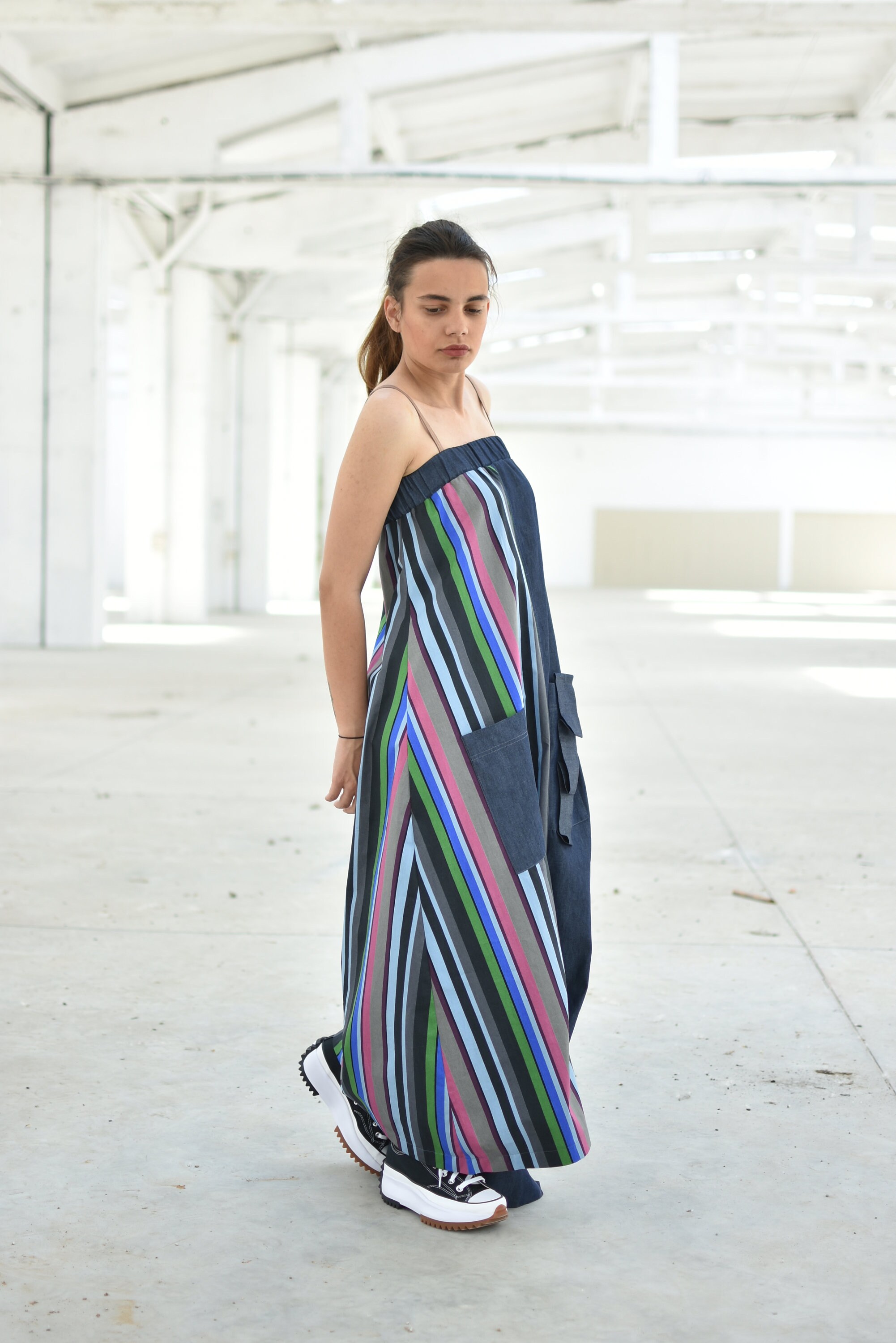 chinese dress ladies DeeDee Denim Maxi Dress