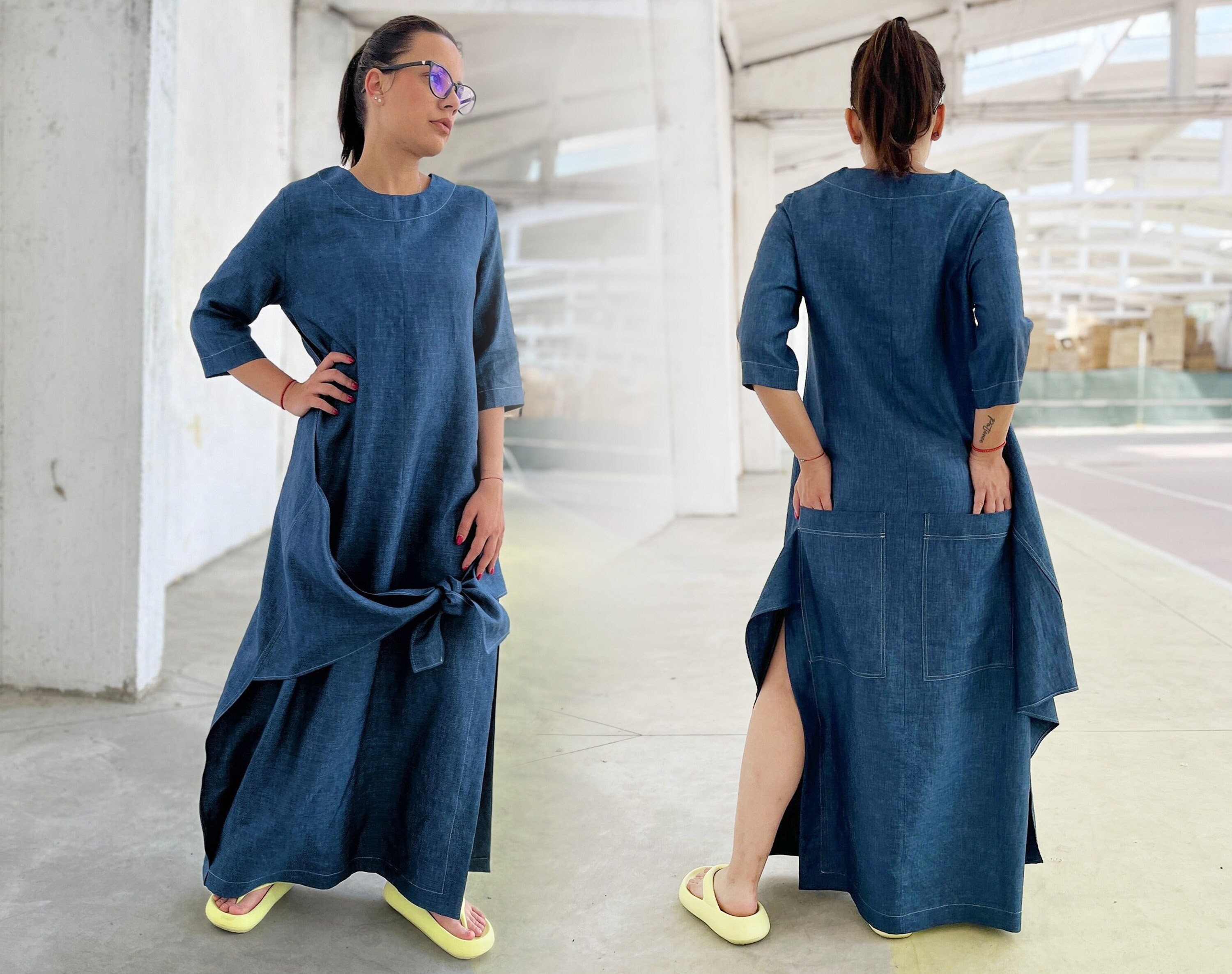 Loose denim dress discount