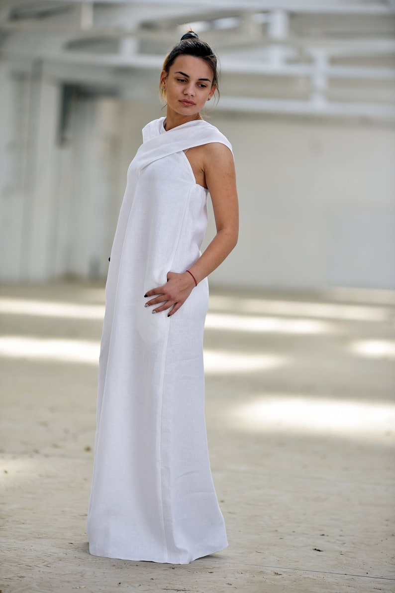 White Linen Dress White Maxi Dress Plus Size Clothing Linen - Etsy