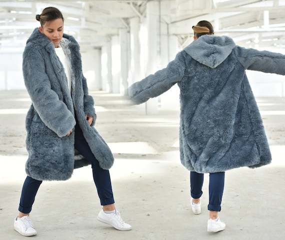 Plus Size Coat Hooded Coat Teddy Coat Fuzzy Coat Warm | Etsy