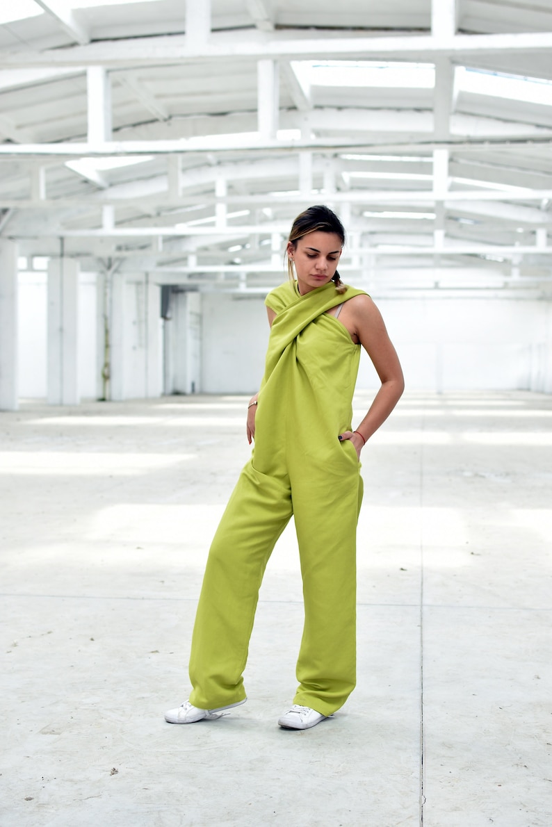 White Linen Jumpsuit for Women Linen Clothing Plus Size Etsy