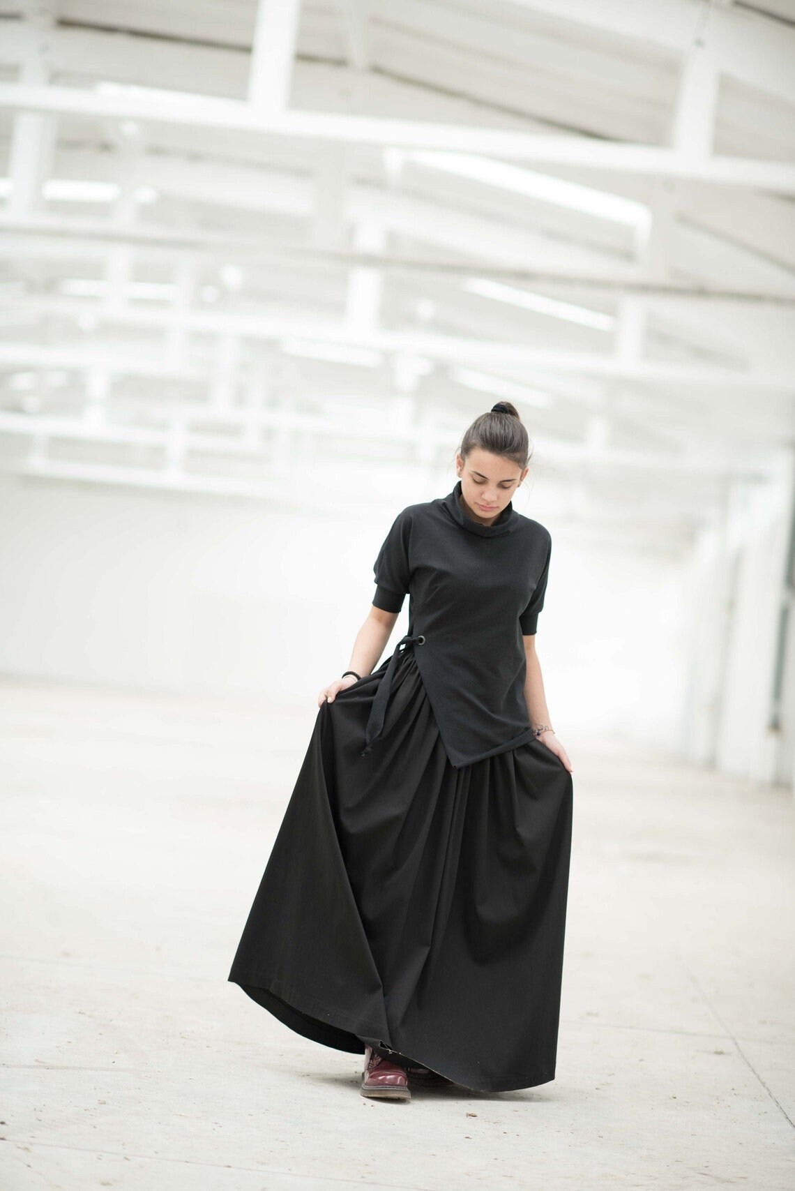 Maxi Skirt Black Skirt Skirt for Women Gothic Clothing | Etsy