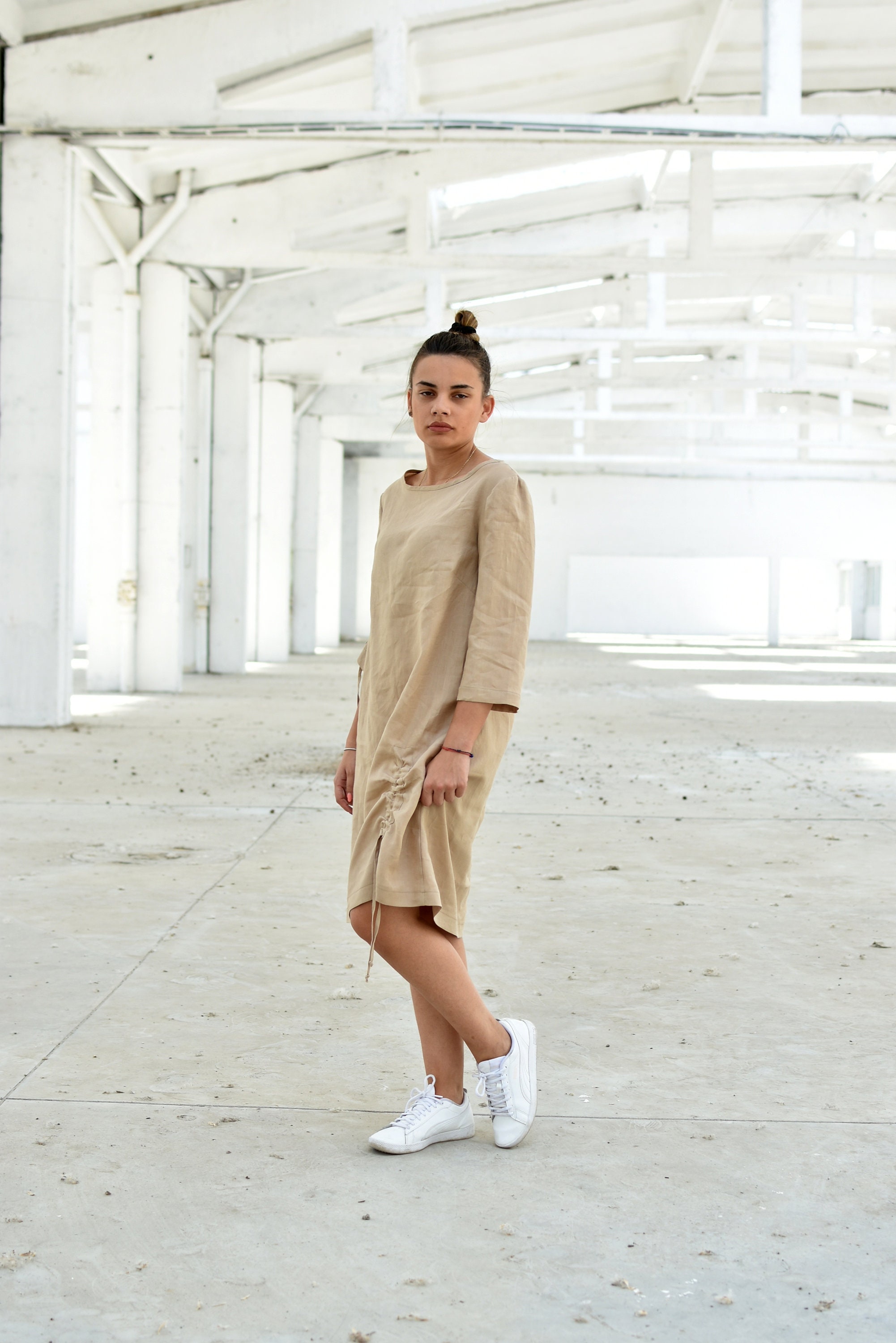 beige color dress casual Dress Vestido Beige Casual Color Beige Vestido Beige Midi Vestidos Midi Vestido Casual Beige