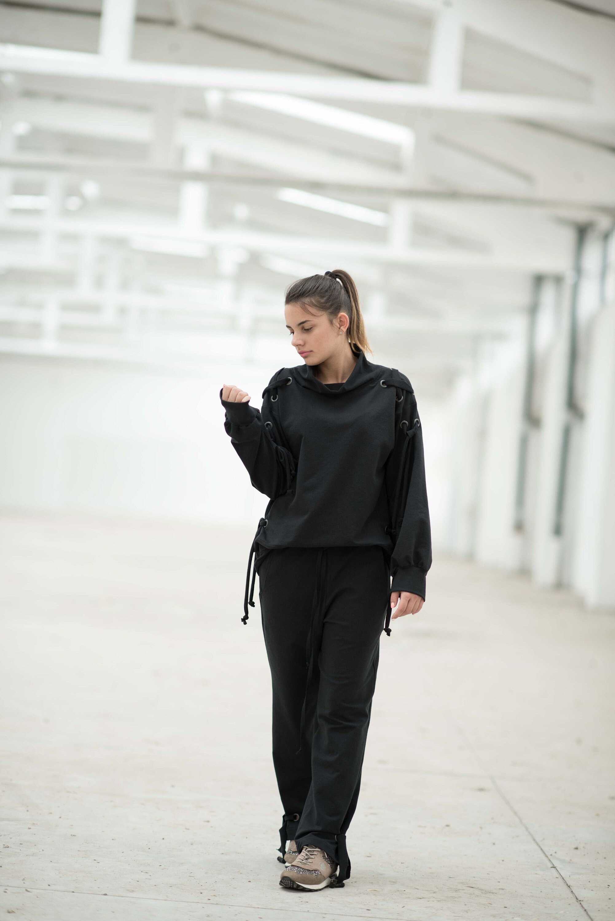 Black Pants Harem Pants Winter Pants 