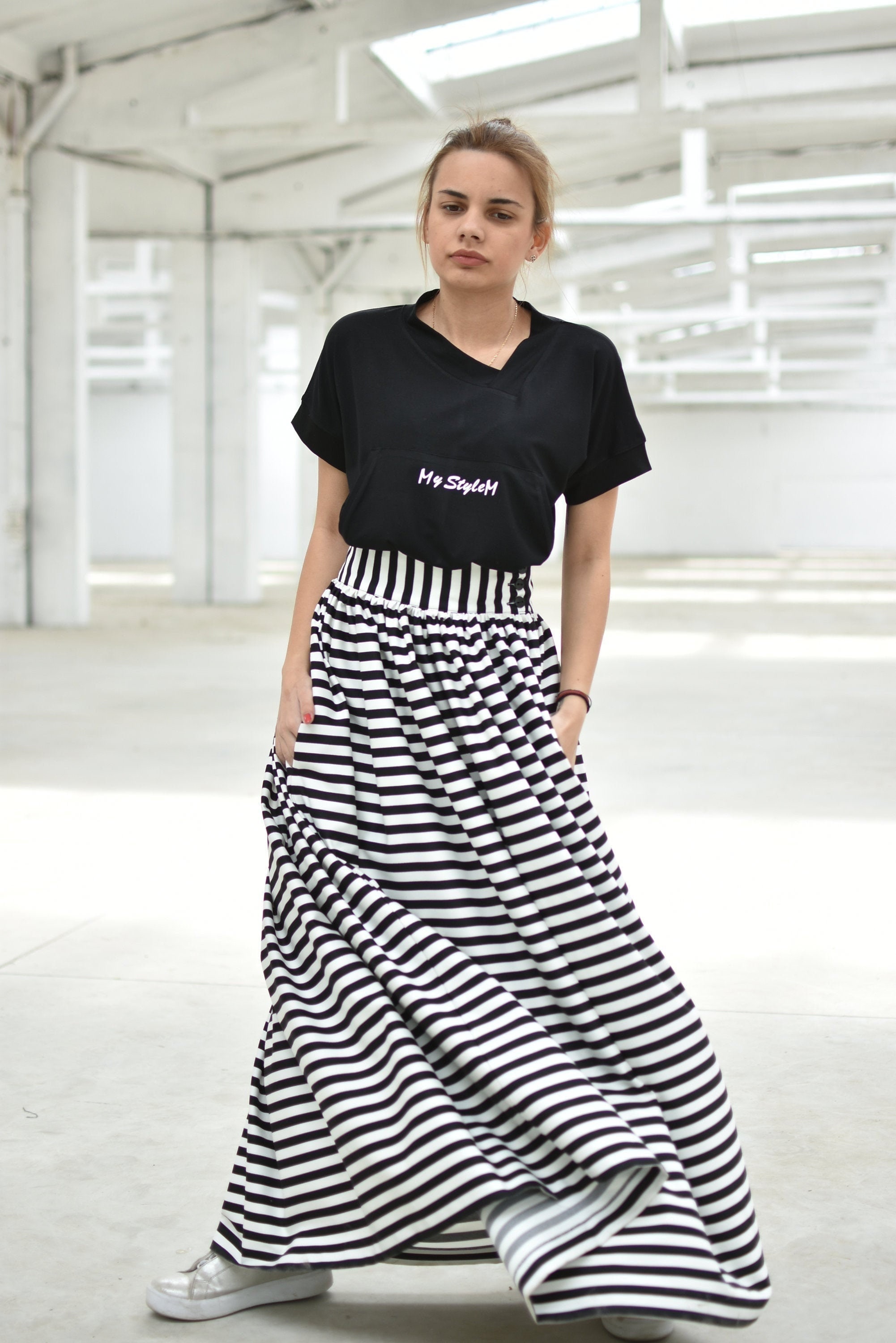 Lisabeth Striped Maxi Skirt