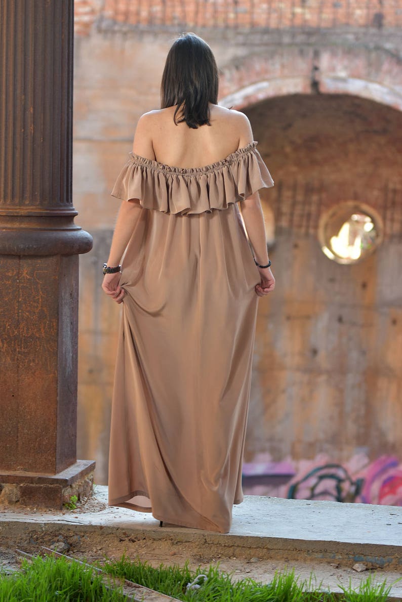 off shoulder cowl kaftan